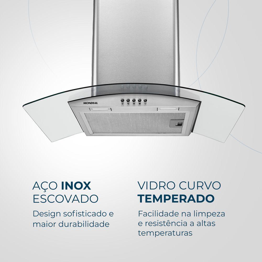 Coifa de Parede Mondial Inox 250W CF60-01 - 4