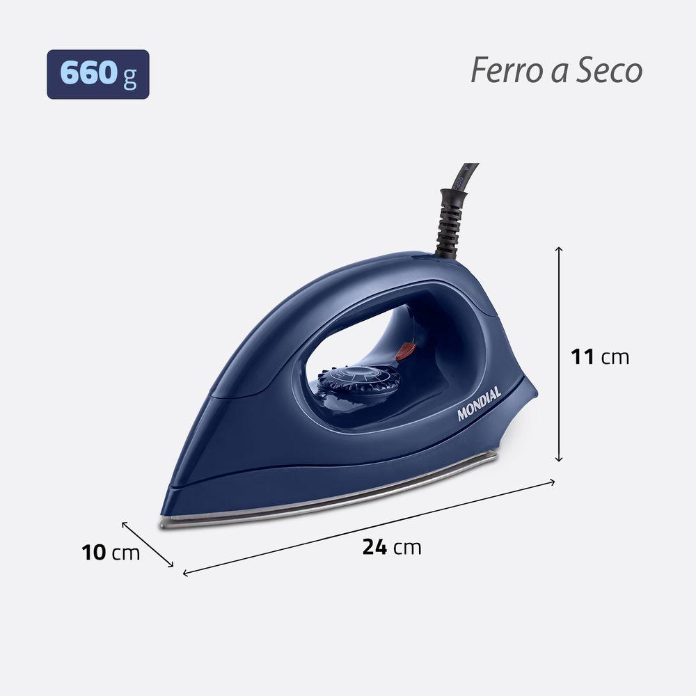 Ferro de Passar a Seco Mondial Azul 1200W FSN-55-BL - 5