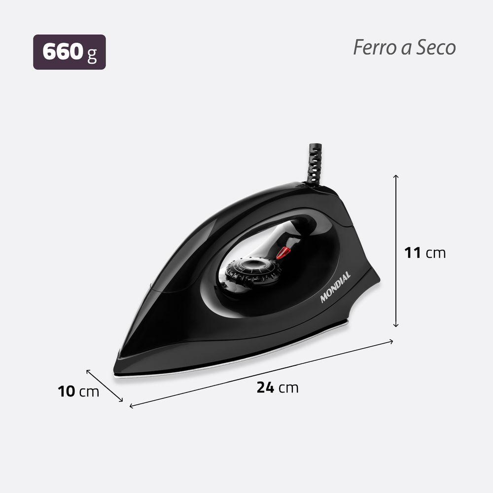 Ferro de Passar a Seco Mondial Preto 1200W FSN-55-B - 2