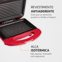 Sanduicheira Grill Premium Mondial Vermelho e Inox 800W S-19 - 3