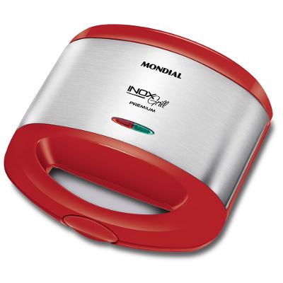 Sanduicheira Grill Premium Mondial Vermelho e Inox 800W S-19