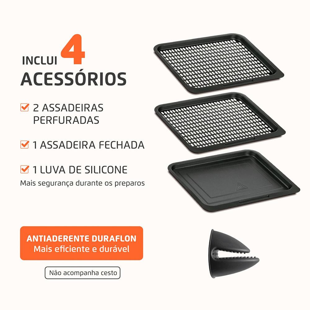 Fritadeira Air Fryer Forno Oven 12L Mondial Cinza/Inox 2000W - AFON-12L-GI - 7