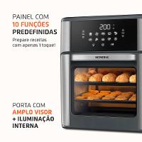 Fritadeira Air Fryer Forno Oven 12L Mondial Cinza/Inox 2000W - AFON-12L-GI
