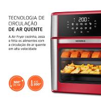 Fritadeira Air Fryer Forno Oven 12L Mondial Vermelho/Inox 2000W - AFON-12L-RI