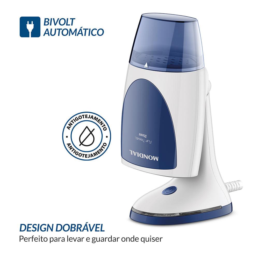 Passadeira a Vapor Dobrável Mondial Branco/Azul Bivolt - VP-10-DB - 3