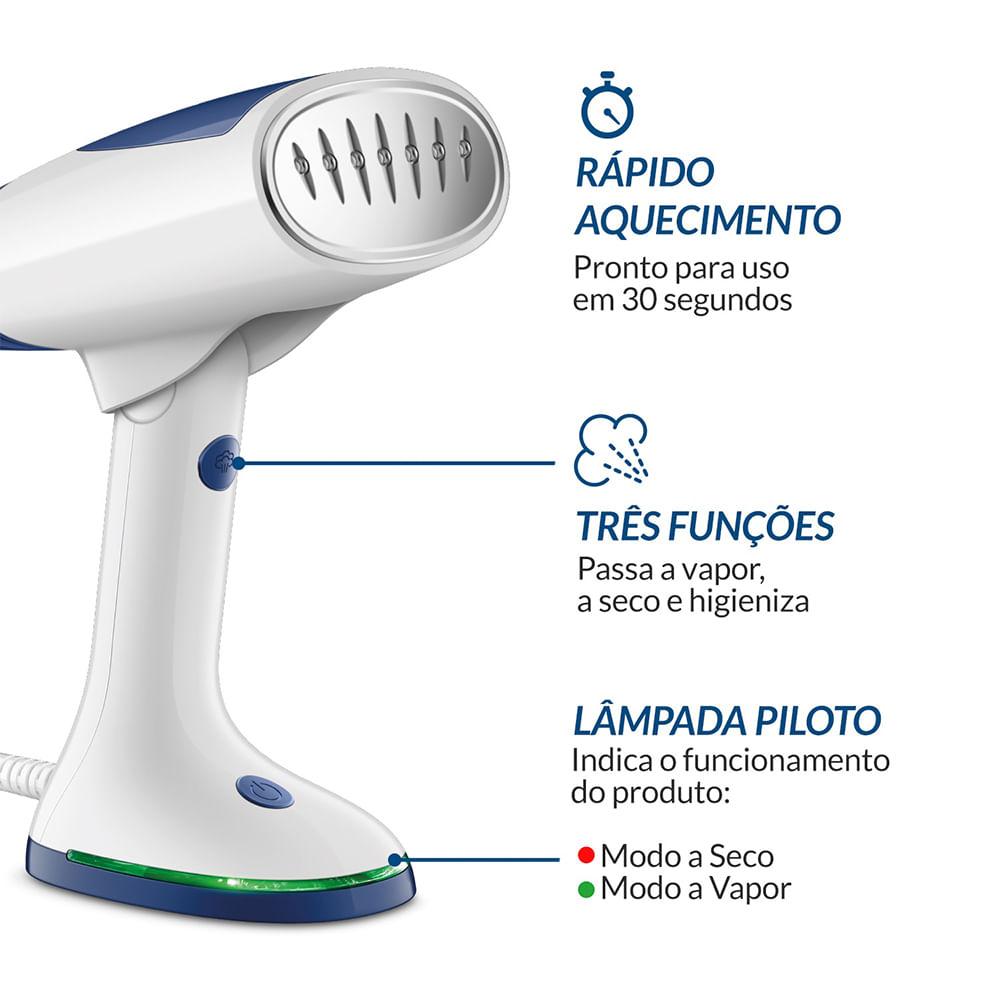 Passadeira a Vapor Dobrável Mondial Branco/Azul Bivolt - VP-10-DB - 4