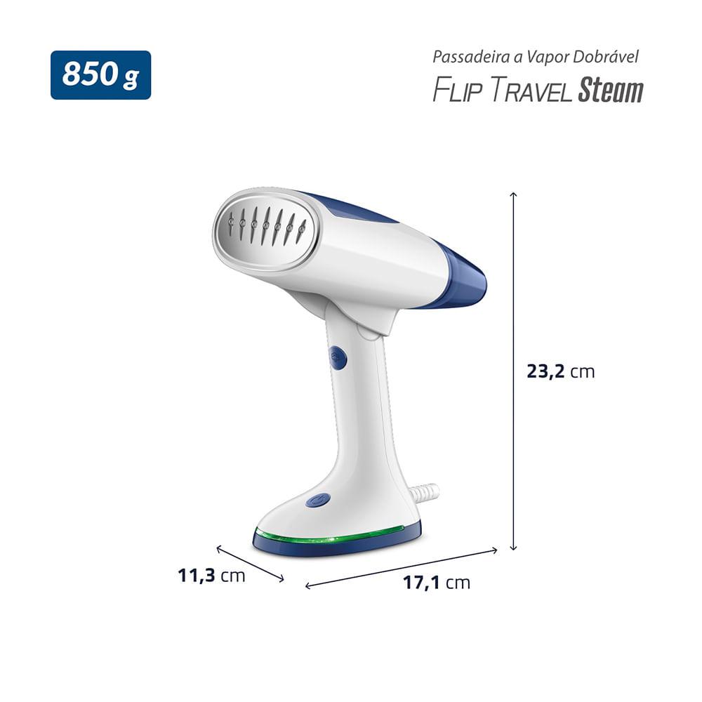 Passadeira a Vapor Dobrável Mondial Branco/Azul Bivolt - VP-10-DB - 8