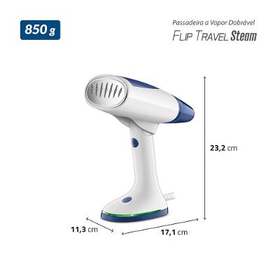 Passadeira a Vapor Dobrável Mondial Branco/Azul Bivolt - VP-10-DB