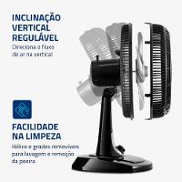 Ventilador de Mesa 30cm Turbo Mondial Preto/Prata 60W VT-30-NB - 3