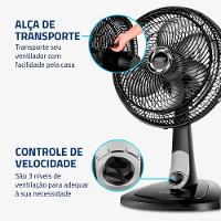 Ventilador de Mesa 30cm Turbo Mondial Preto/Prata 60W VT-30-NB - 5