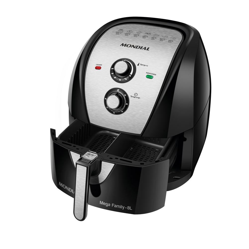 Fritadeira Sem Óleo Com Divisória Air Fryer 8L Mondial Preto/Inox 1900W - AFD-80-BI - 2