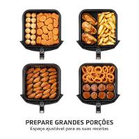 Fritadeira Sem Óleo Com Divisória Air Fryer 8L Mondial Preto/Inox 1900W - AFD-80-BI