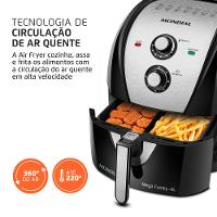 Fritadeira Sem Óleo Com Divisória Air Fryer 8L Mondial Preto/Inox 1900W - AFD-80-BI - 7