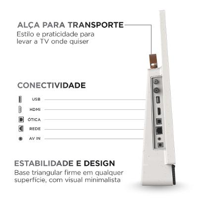 Smart TV Portátil AIWA 24” Full HD HDR10 Dolby Audio Google TV Bateria de 3h AWS-TV-24-01-G