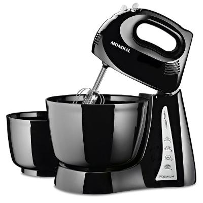 Batedeira Premium Mondial Preto e Inox 500W B-04 NP