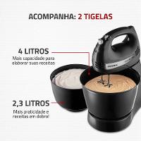 Batedeira Premium Mondial Preto e Inox 500W B-04 NP - 3