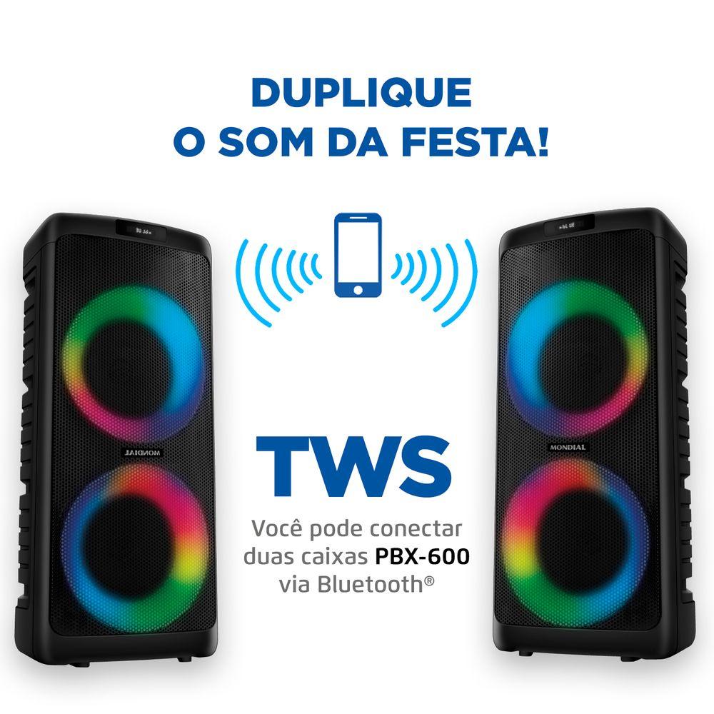 Party Box Mondial Preto 600W Bivolt PBX-600 - 3