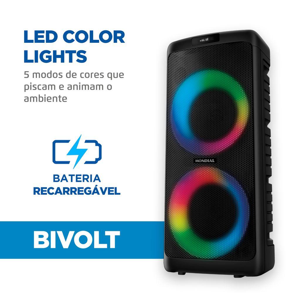 Party Box Mondial Preto 600W Bivolt PBX-600 - 5