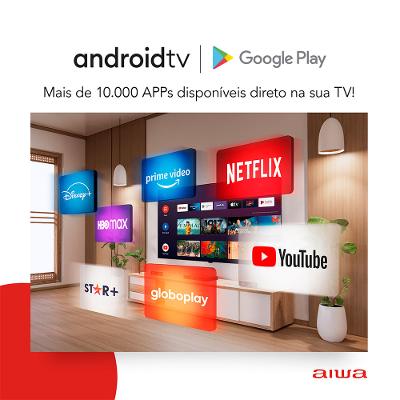 Smart TV AIWA 55” Android 4K Borda Ultrafina Dolby Vision&Atmos AWS-TV-55-BL-01-A