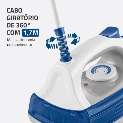 Ferro a Vapor Mondial Branco e Azul 1200W FVN-01-BL