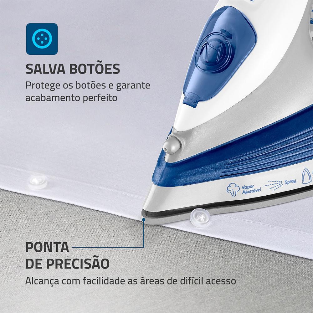 Ferro a Vapor Mondial Branco e Azul 1200W FVN-01-BL - 5