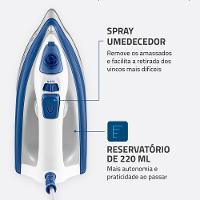 Ferro a Vapor Mondial Branco e Azul 1200W FVN-01-BL - 6
