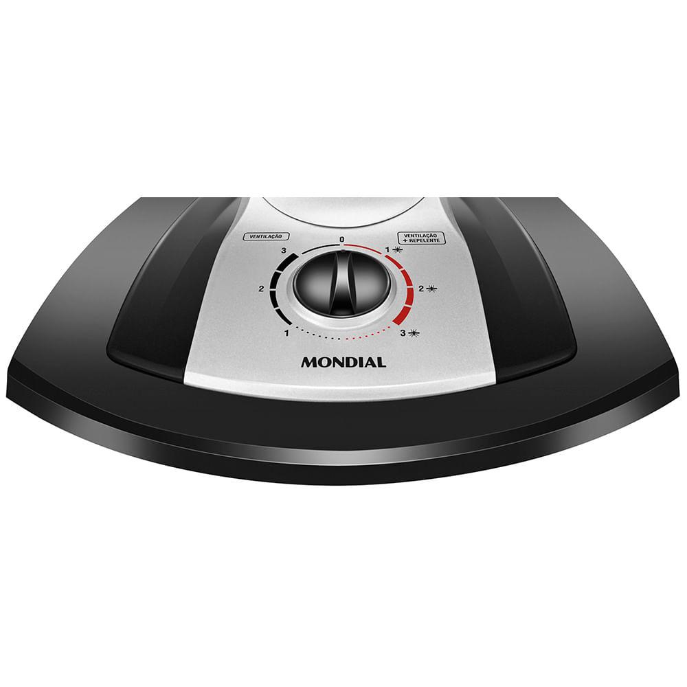 Ventilador 40cm Turbo Tech Repelente Pastilha Mondial Preto e Prata 85W VT-RP-02-6P - 4
