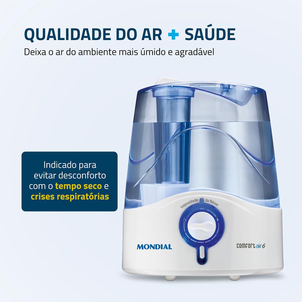 Umidificador de Ar Comfort Air 6 Mondial Branco e Azul 35W UA-07 - 2
