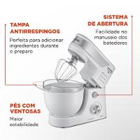 Batedeira Planetária Mondial Branco e Inox 700W BP-01P-W - 6