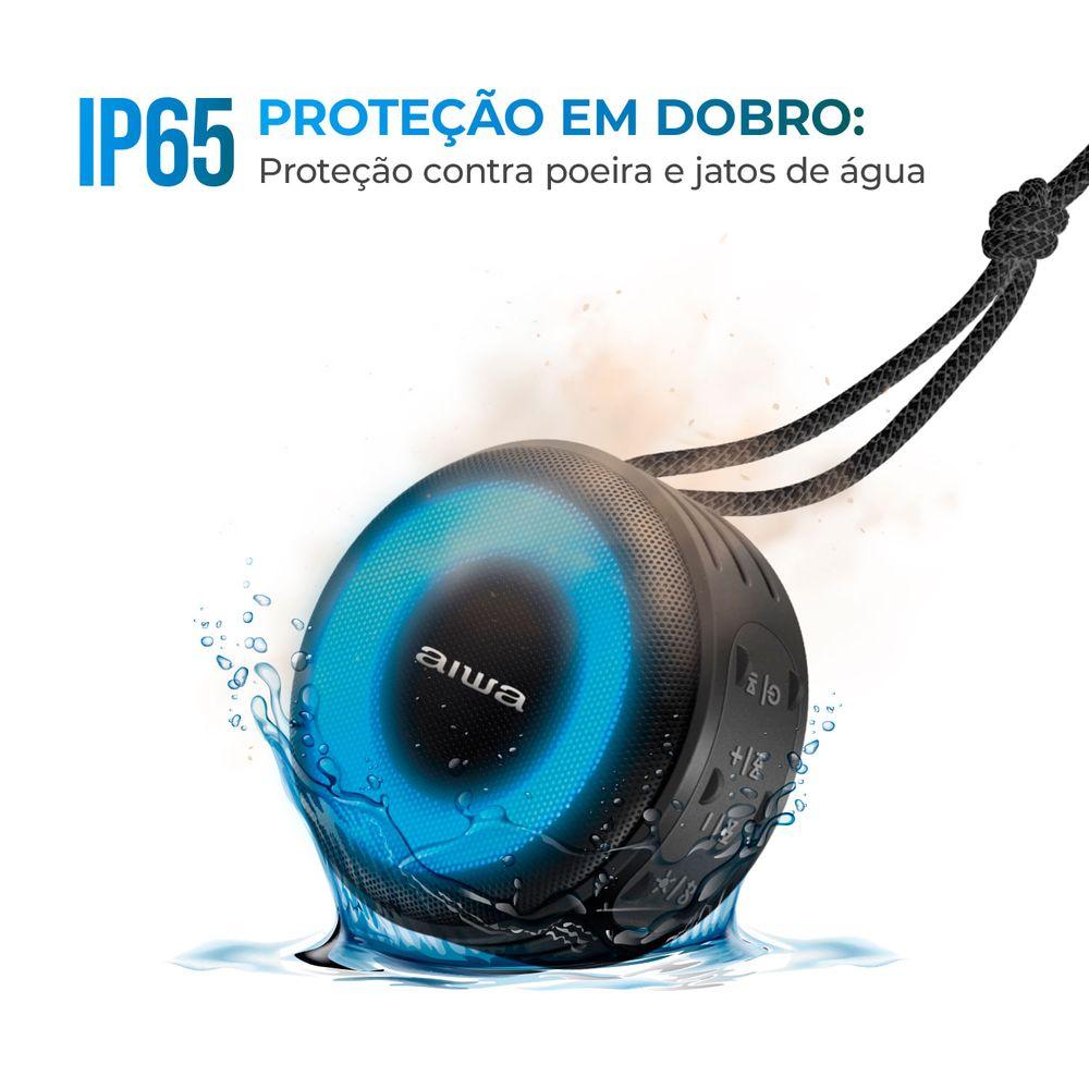 Caixa de Som Speaker AIWA SP-02 10W Bluetooth 16H IP65 RGB USB TWS - 4