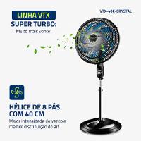 Ventilador de Coluna  Super Turbo 8 Pás Mondial - VTX-40C-CRYSTAL - 2