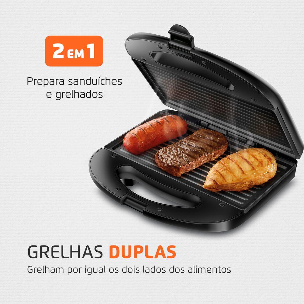 Grill E Sandwich Pratic Mondial Preto 750W SN-01 - 2