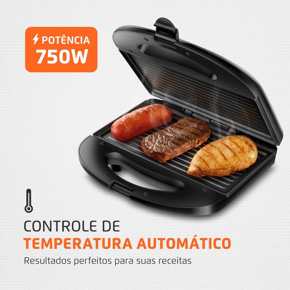 Grill E Sandwich Pratic Mondial Preto 750W SN-01 - 5