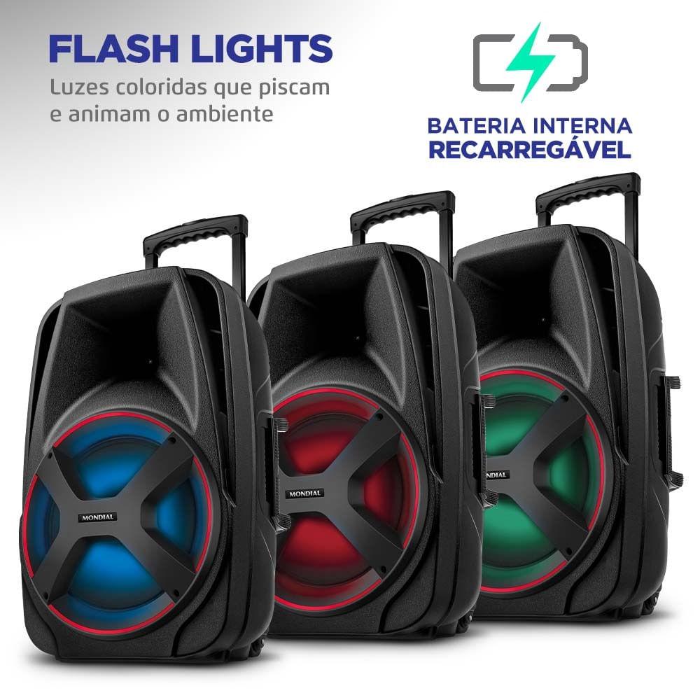 Caixa Amplificada Connect Power II Mondial Preto e Vermelho 550W RMS CM-550 - 5