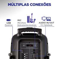 Caixa Amplificada Connect Power II Mondial Preto e Vermelho 550W RMS CM-550 - 3
