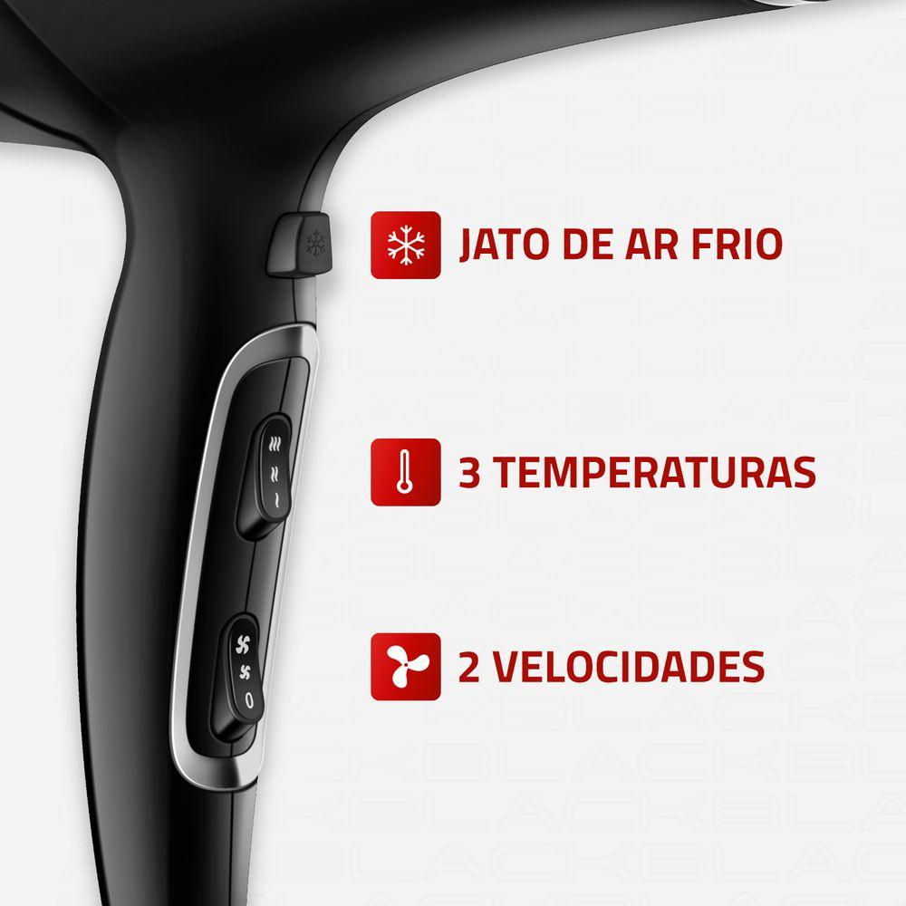 Secador de Cabelos Mondial Preto e Cromado Prata 2000W SCN-04 - 4