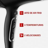 Secador de Cabelos Mondial Preto e Cromado Prata 2000W SCN-04