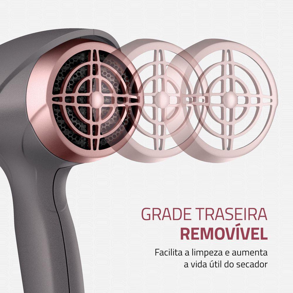 Secador de Cabelos Mondial Grafite e Rose 2000W SCN-11 - 7