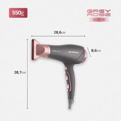 Secador de Cabelos Mondial Grafite e Rose SCN-11