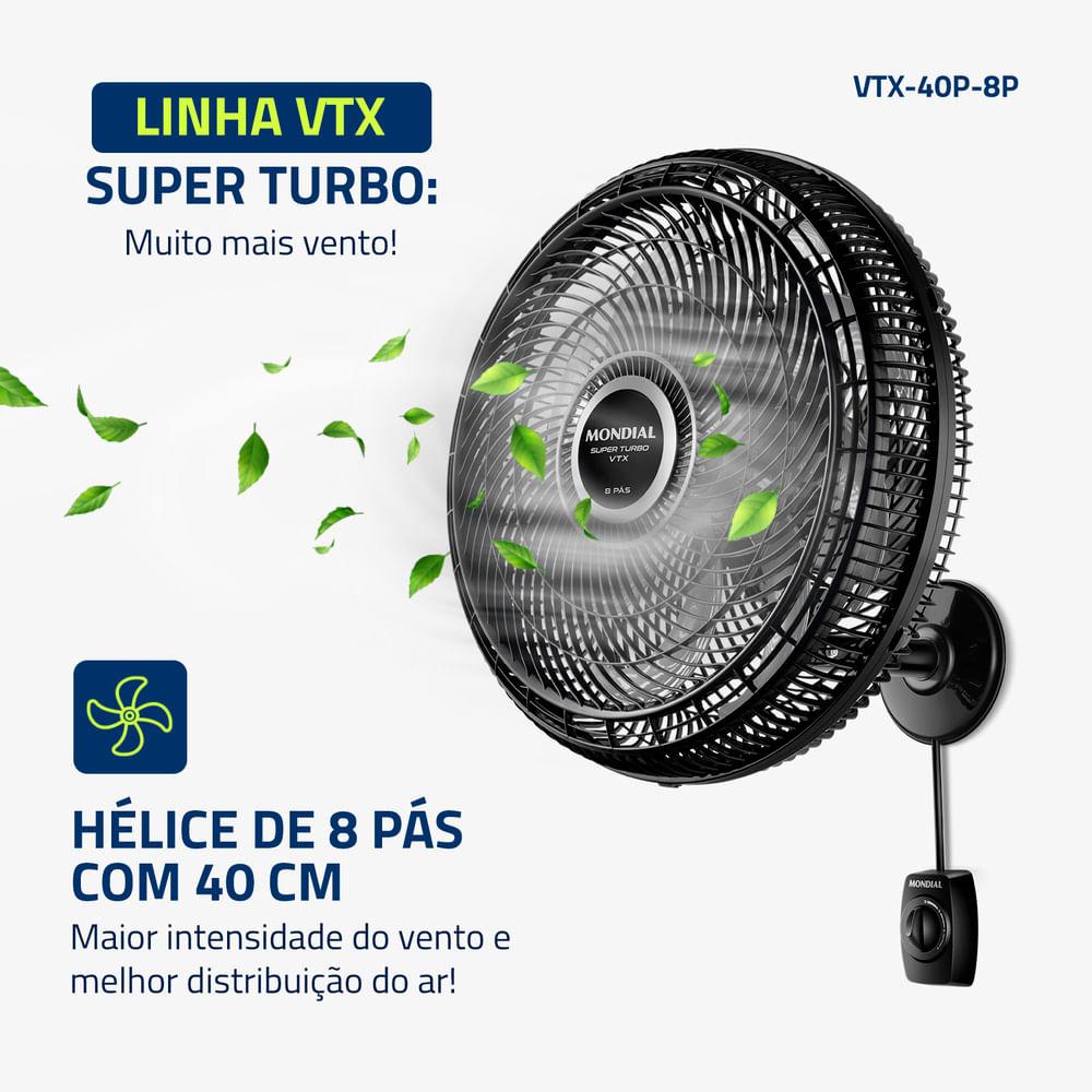 Ventilador de Parede Mondial Turbo 8 Pás VTX-40P-8P - 2