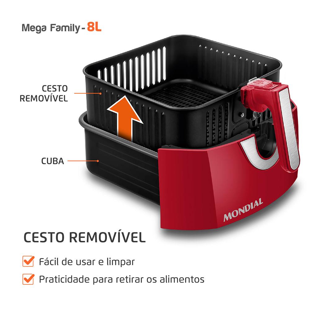 Fritadeira Sem Óleo Air Fryer 8 Litros AFN-80-RI Mondial - 5