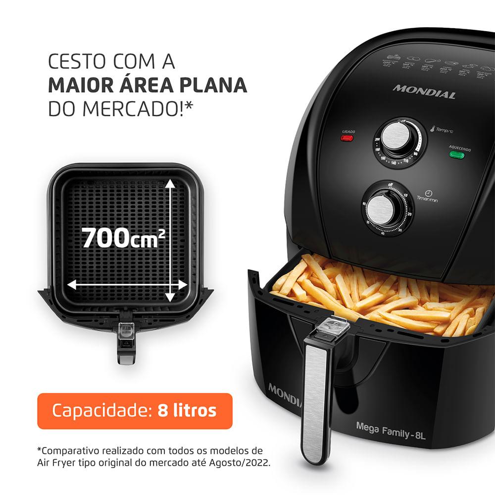 Fritadeira Sem Óleo Air Fryer 8L Mondial Preto - AFN-80-FB - 3