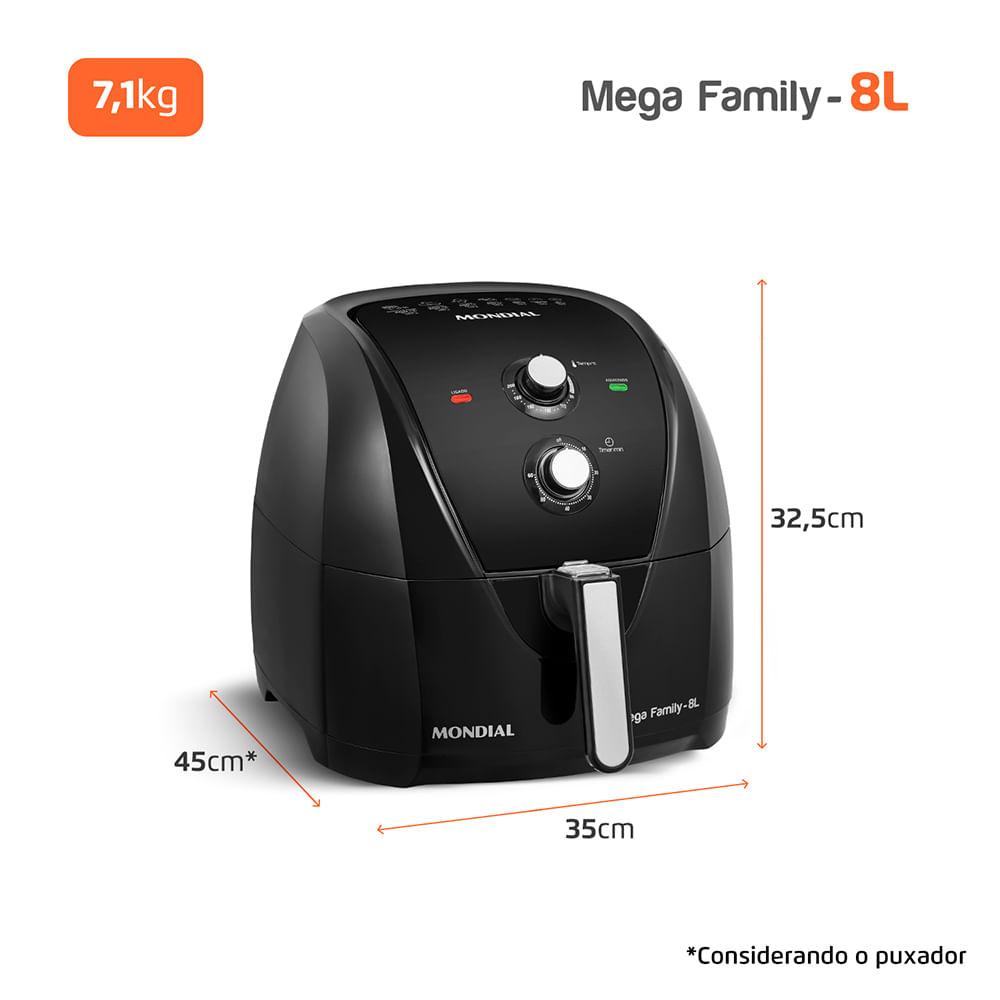 Fritadeira Sem Óleo Air Fryer 8L Mondial Preto - AFN-80-FB - 9