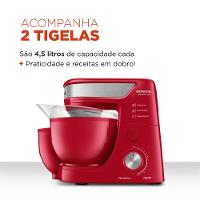 Batedeira Planetária Mondial Vermelho e Inox 700W BP-01P-R