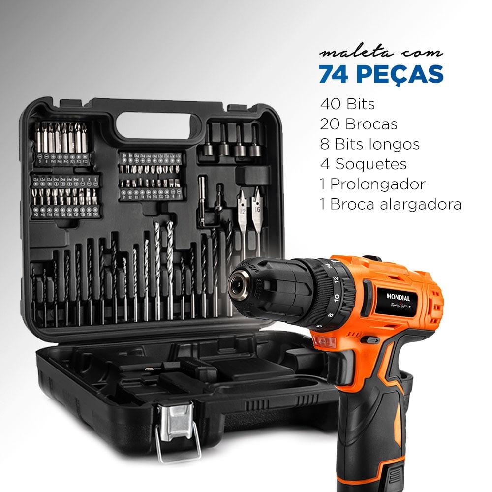 Parafusadeira e Furadeira com Impacto Mondial - PI-RH-01M - 4