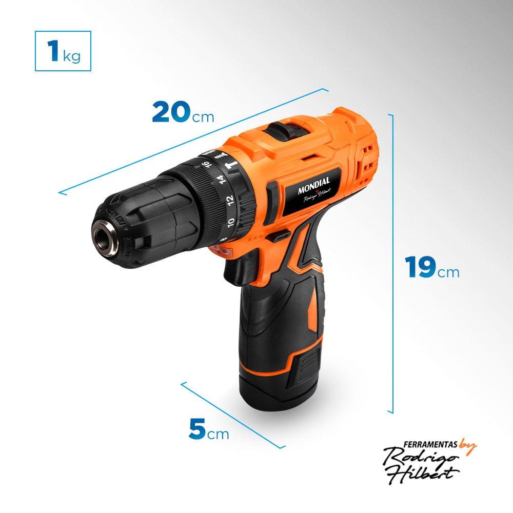 Parafusadeira e Furadeira com Impacto Mondial - PI-RH-01M - 5