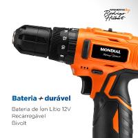 Parafusadeira e Furadeira com Impacto Mondial - PI-RH-01M - 2