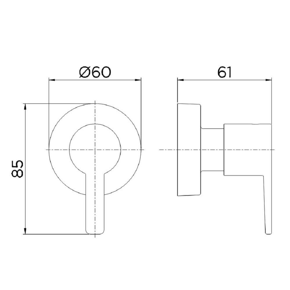 Acabamento Registro 1/2, 3/4 E 1 Docol Gali Cromado 00800006 - 2