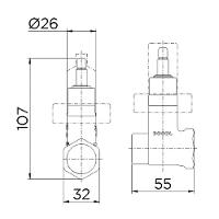 Base De Registro De Pressão Docol Base 3/4" 25140600 - 2