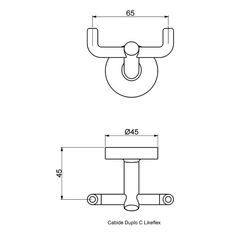 Cabide Duplo Para Banheiro Perflex Like Cromado 12129510 - 3